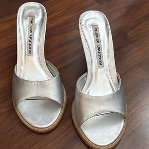 Chinese Laundry Metallic Silver Mules